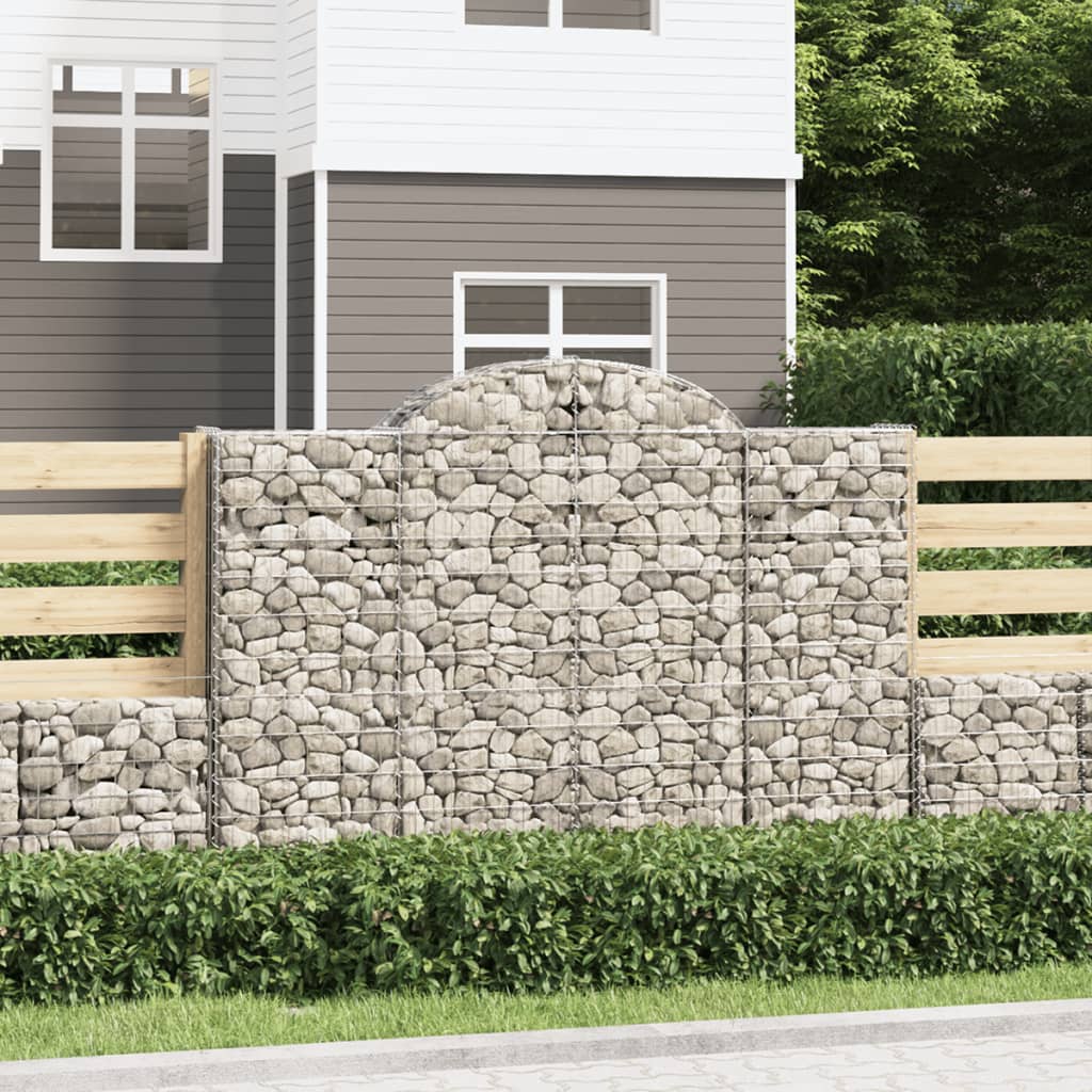 VidaXL Gabionen 2 Stück gebogen 200x50x140 160 cm Eisen