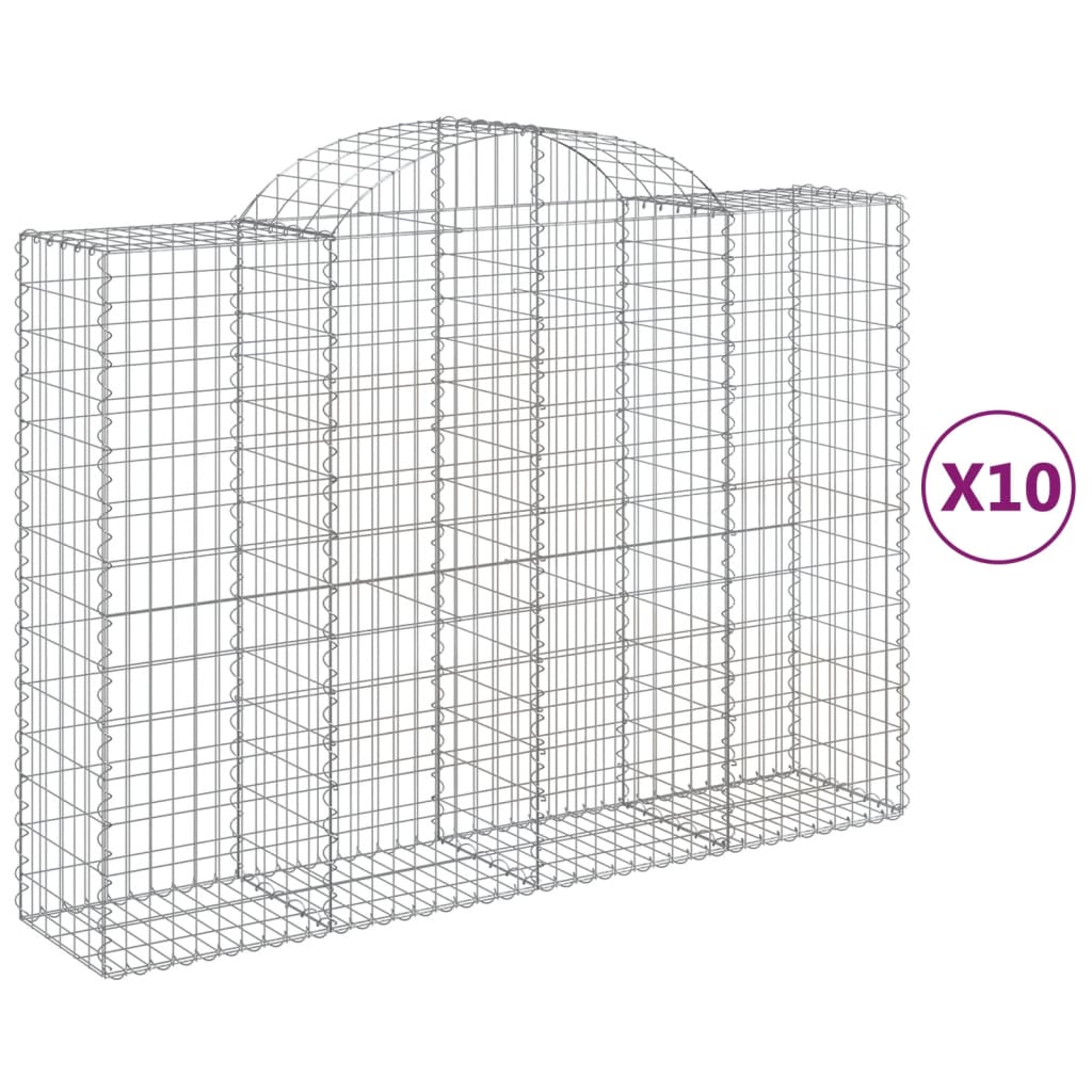 VidaXL Gabionen 10 Stück gebogen 200x50x140 160 cm Eisen