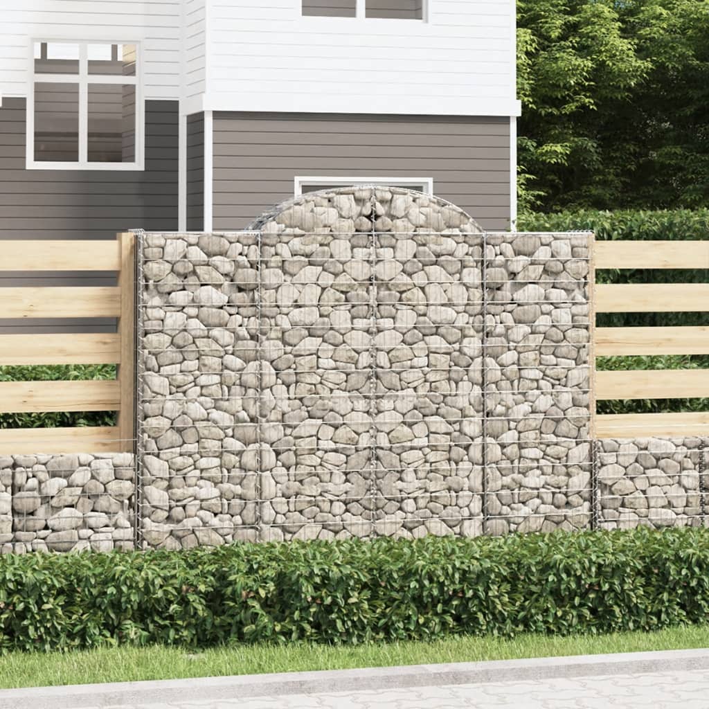 VidaXL Gabionen 5 Stück gebogen 200x50x160 180 cm Eisen