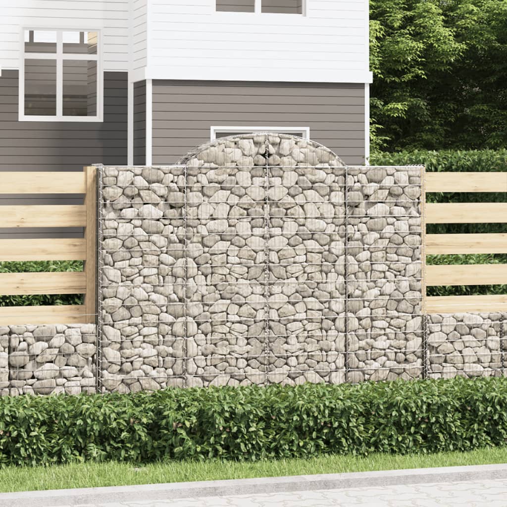 VidaXL Gabionen 6 Stück gebogen 200x50x160 180 cm Eisen