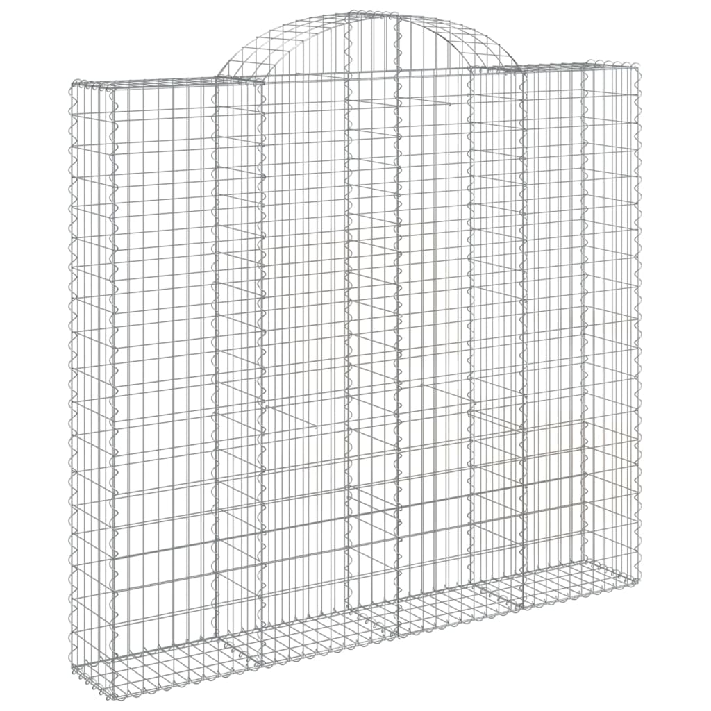 VidaXL Gabionen 2 Stück gebogen 200x50x180 200 cm Eisen