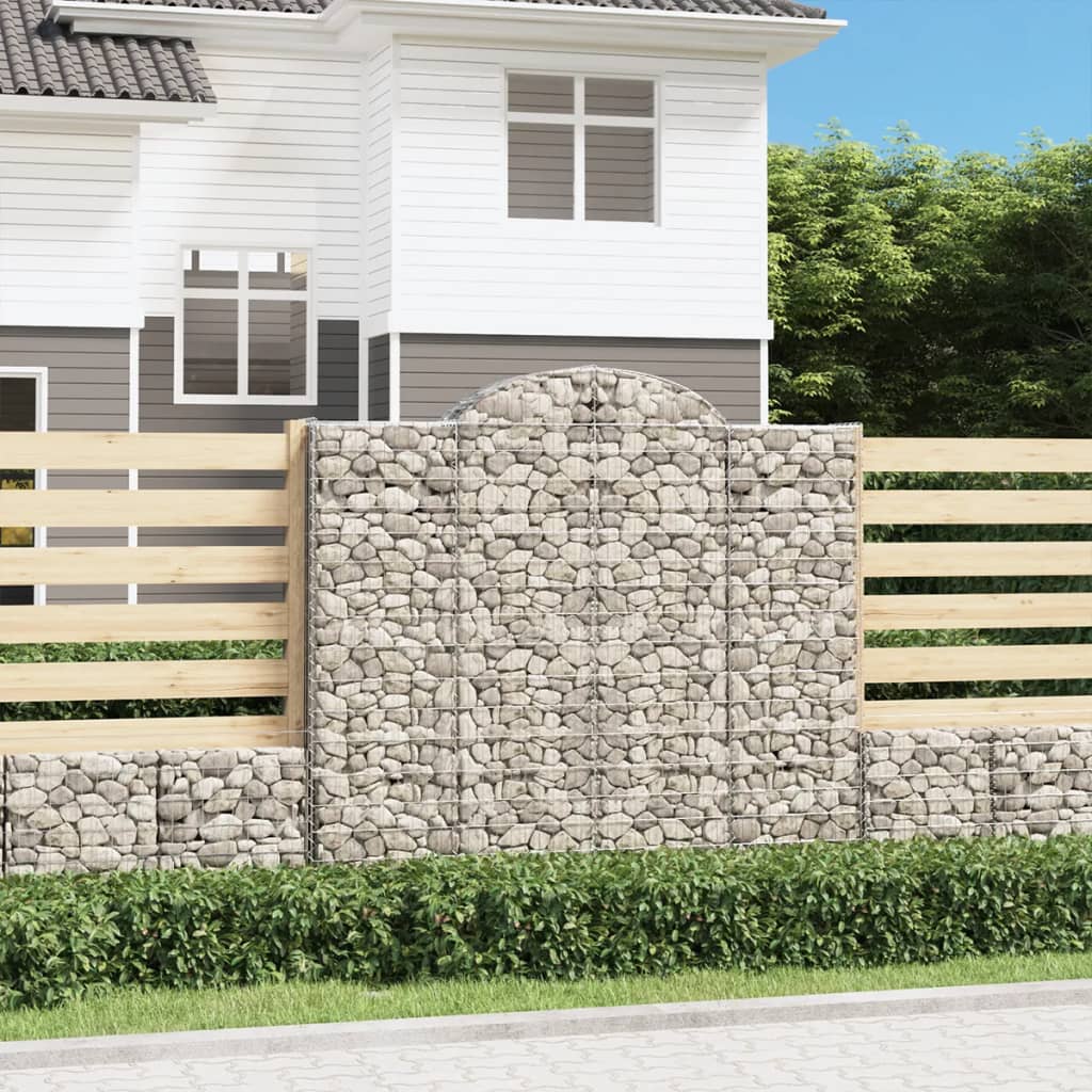 VidaXL Gabionen 5 Stück gebogen 200x50x180 200 cm Eisen