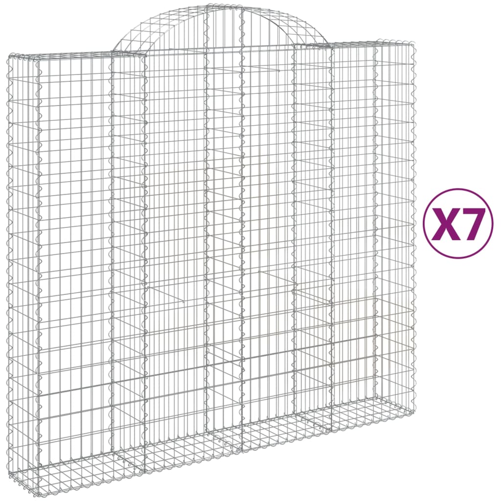 VidaXL Gabionen 7 Stk. gebogen 200x50x180 200 cm Eisen