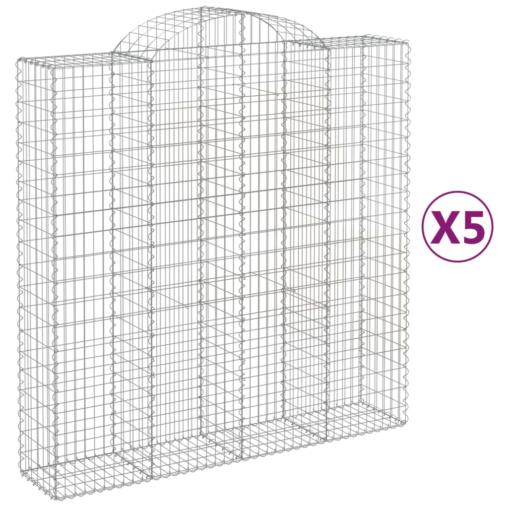 VidaXL Gabionen 5 Stück gebogen 200x50x200 220 cm Eisen