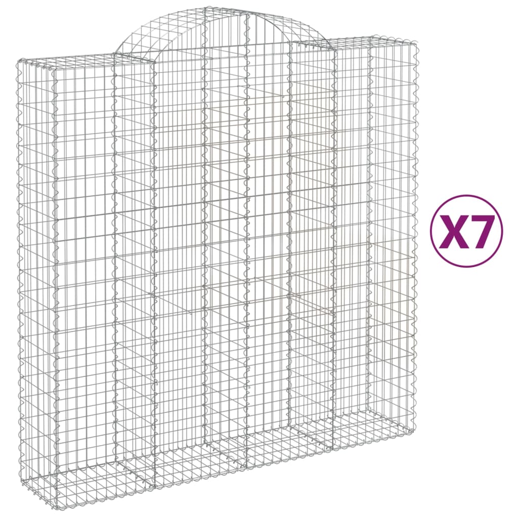 VidaXL Gabionen 7 Stk. gebogen 200x50x200 220 cm Eisen