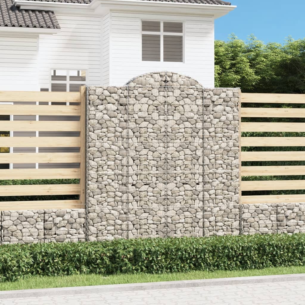 VidaXL Gabionen 6 Stück gebogen 200x50x220 240 cm Eisen