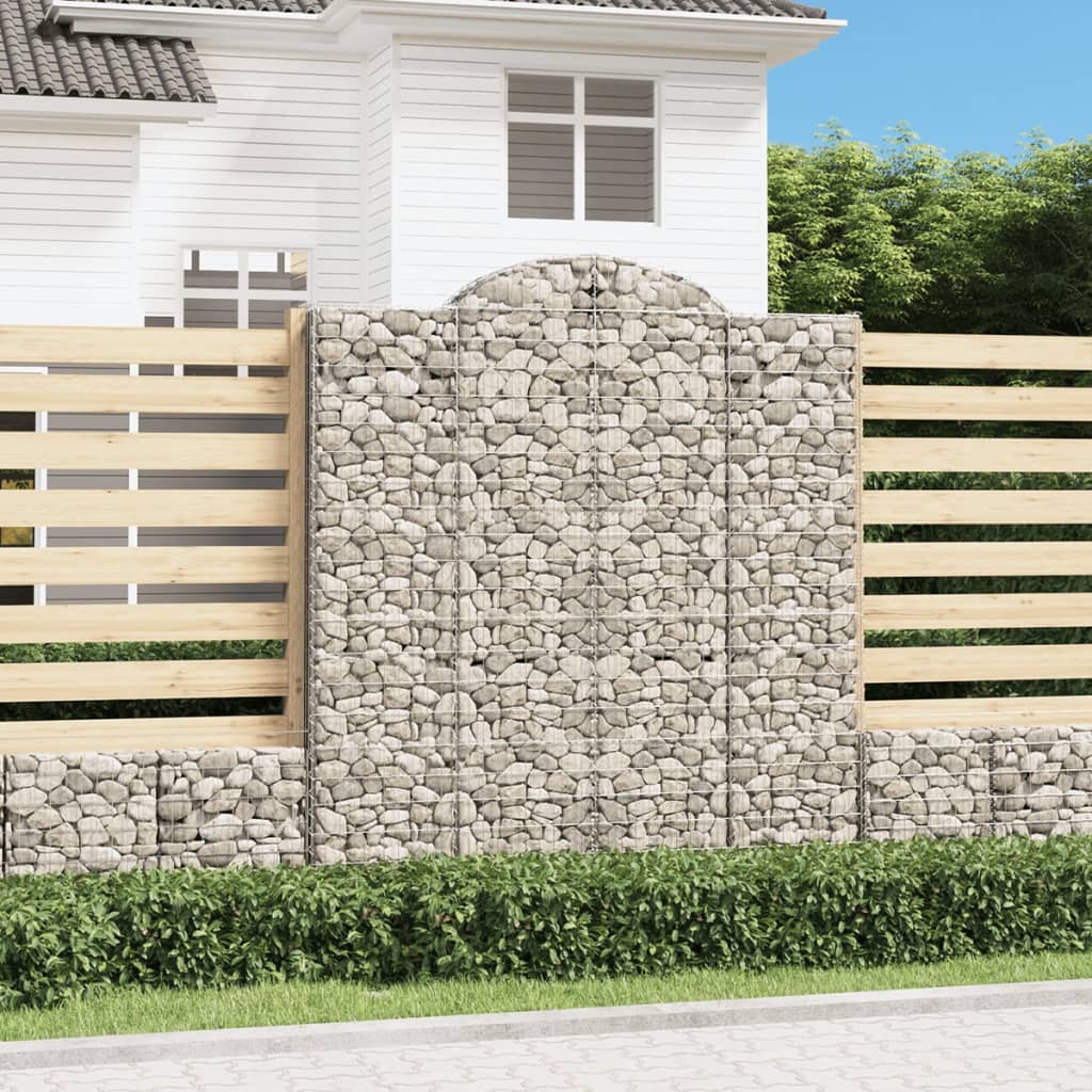 VidaXL Gabionen 7 Stk. gebogen 200x50x220 240 cm Eisen