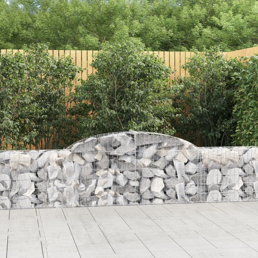 VidaXL Gabionen 12 Stück gebogen 300x30x60 80 cm verzinktes Eisen