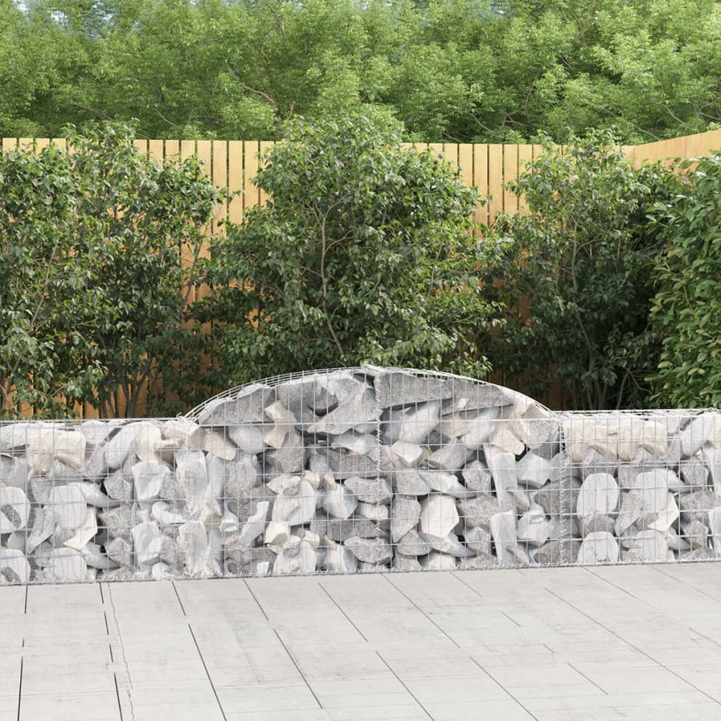VidaXL Gabionen 15 Stück gebogen 300x30x60 80 cm verzinktes Eisen