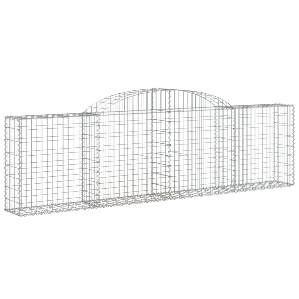 VidaXL Gabionen 2 Stück gebogen 300x30x80 100 cm verzinktes Eisen