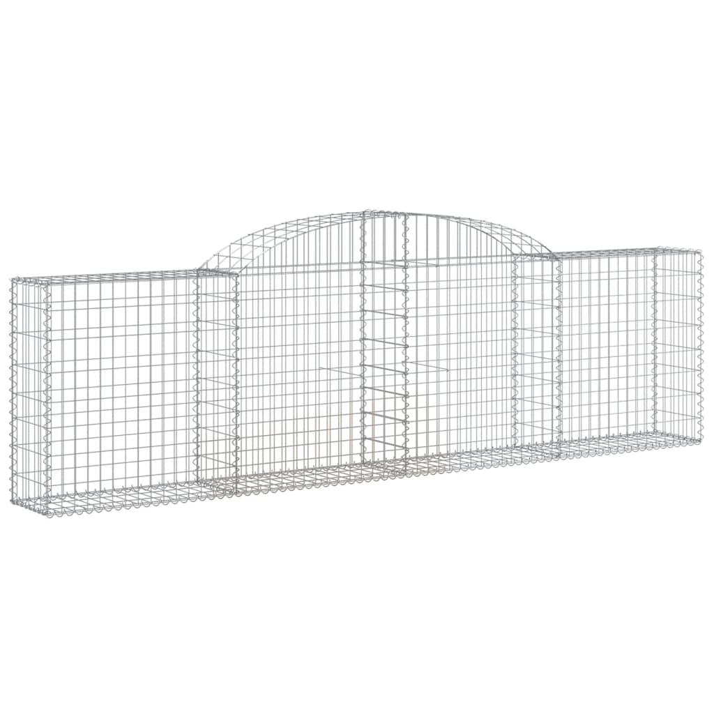 VidaXL Gabionen 4 Stück gebogen 300x30x80 100 cm verzinktes Eisen