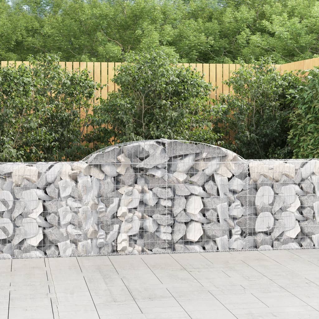 VidaXL Gabionen 10 Stück gebogen 300x30x80 100 cm Eisen