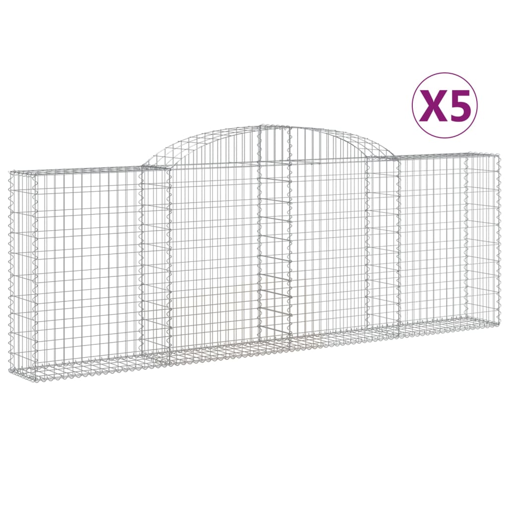 VidaXL Gabionen 5 Stück gebogen 300x30x100 120 cm Eisen