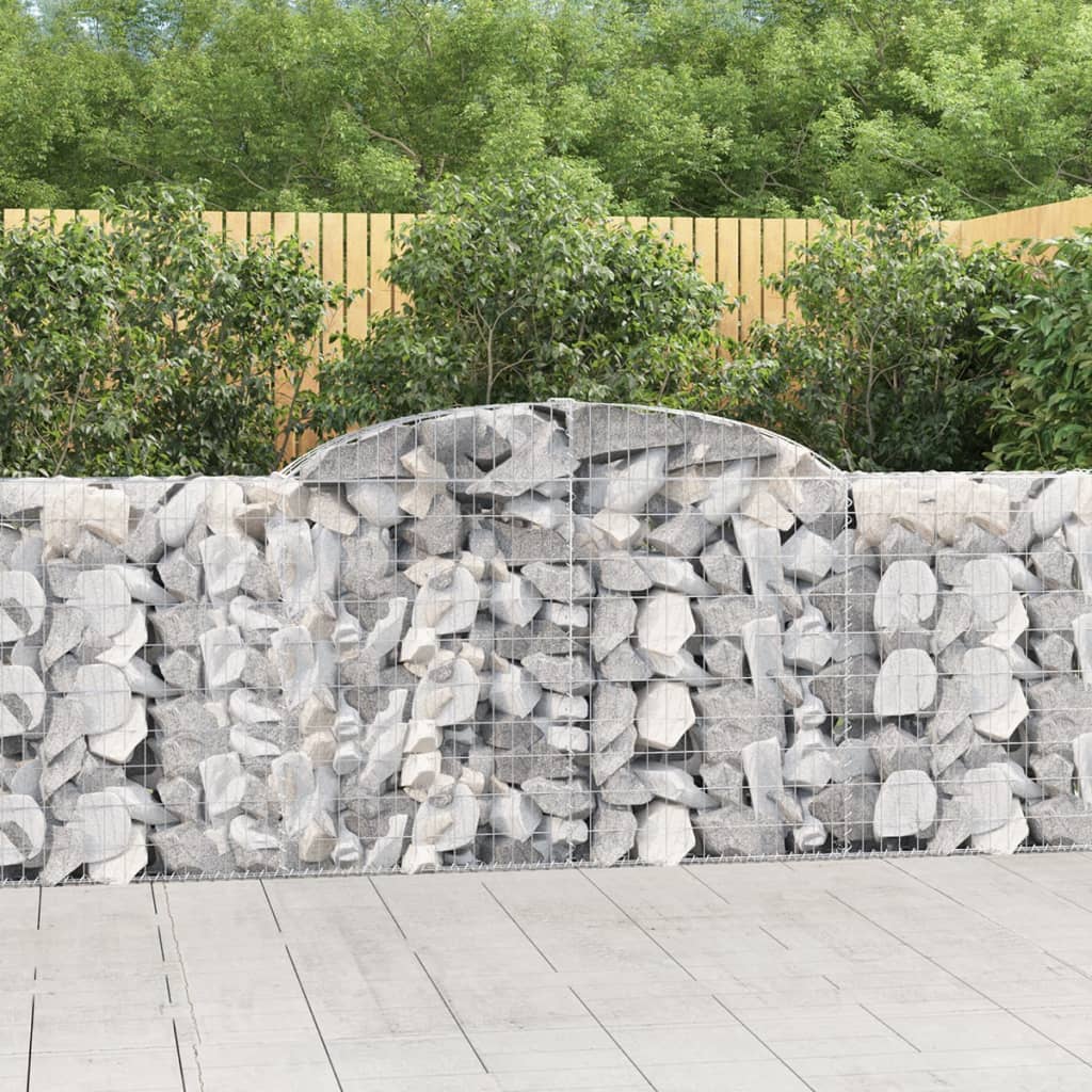 VidaXL Gabionen 5 Stück gebogen 300x30x100 120 cm Eisen