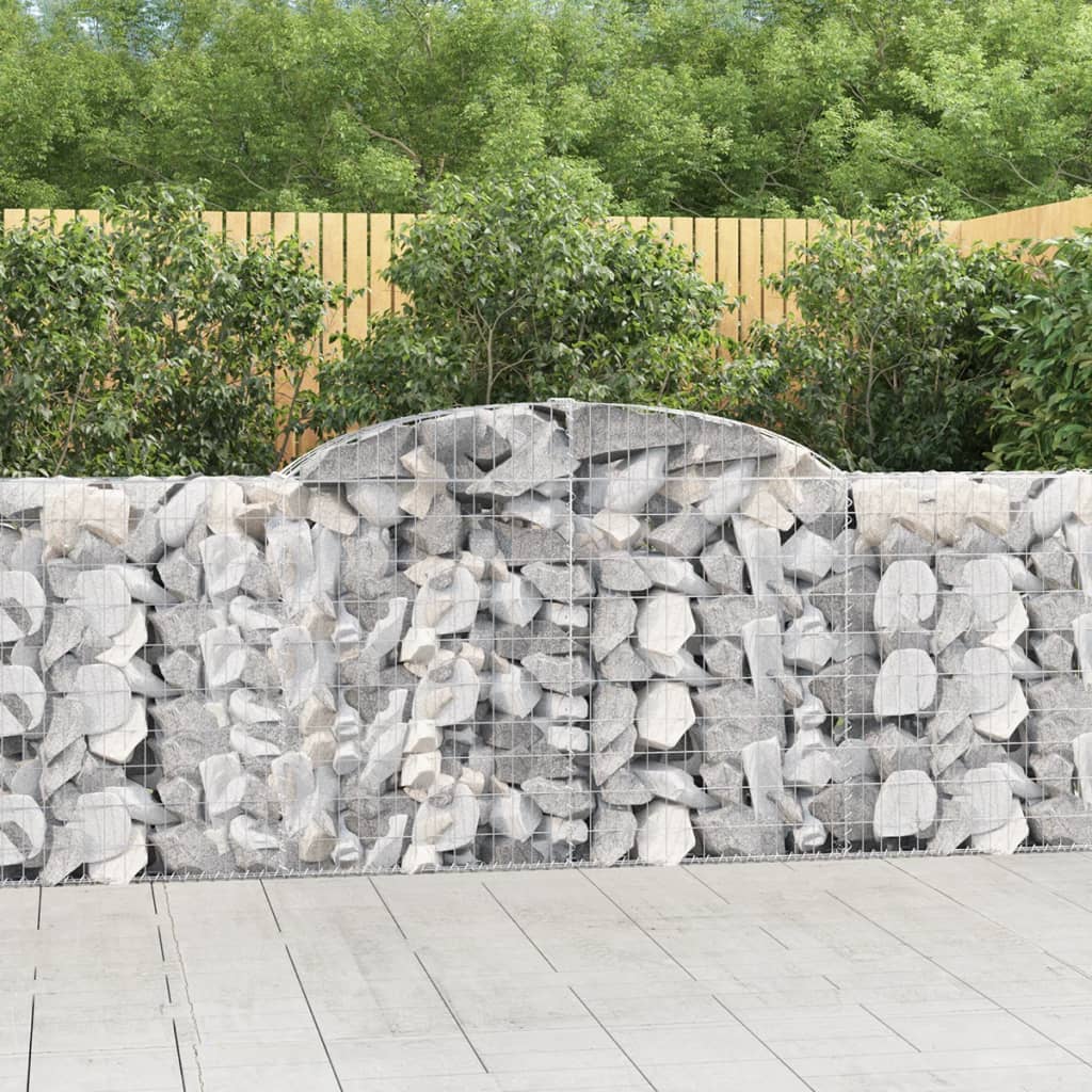 VidaXL Gabionen 9 Stück gebogen 300x30x100 120 cm Eisen