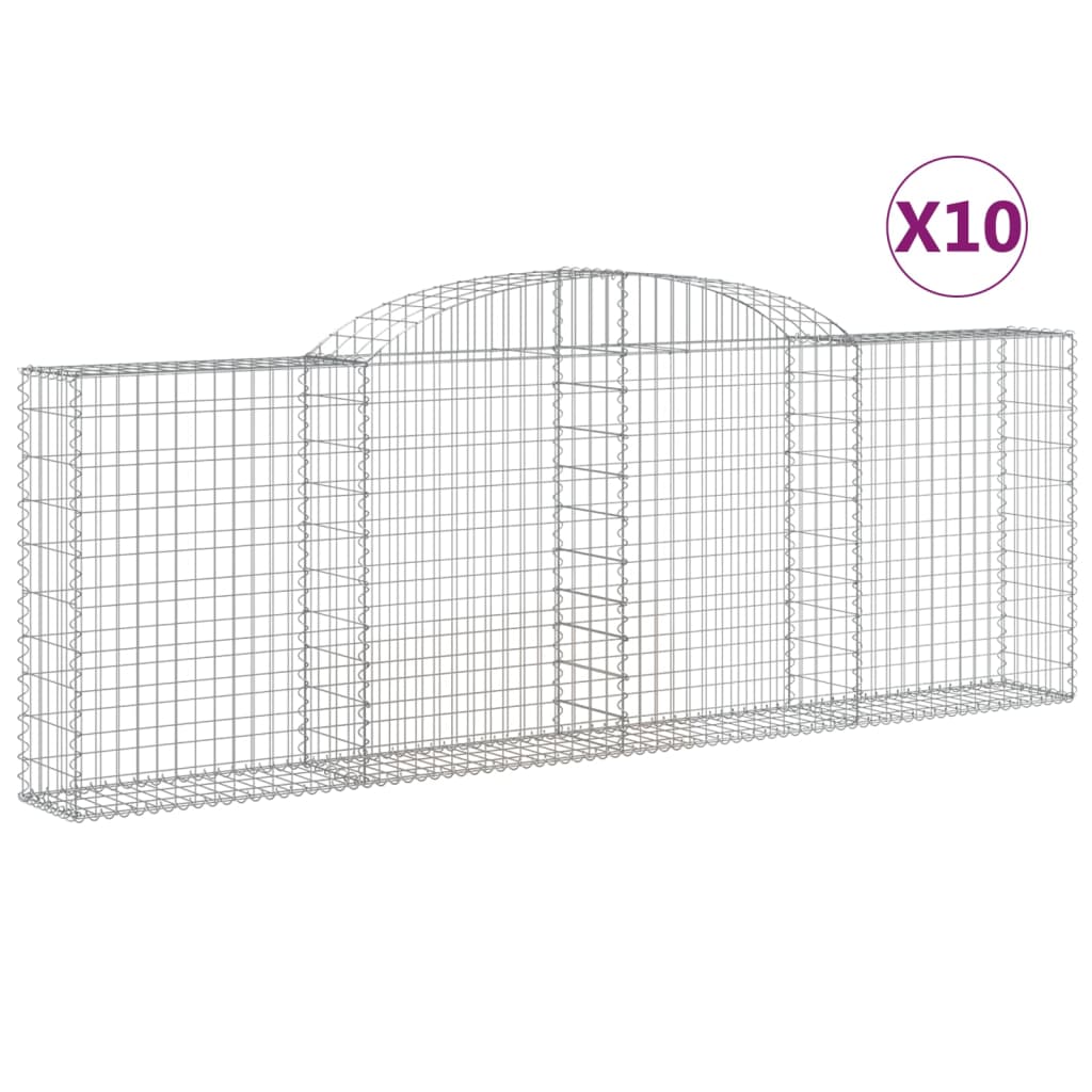 VidaXL Gabionen 10 Stück gebogen 300x30x100 120 cm Eisen