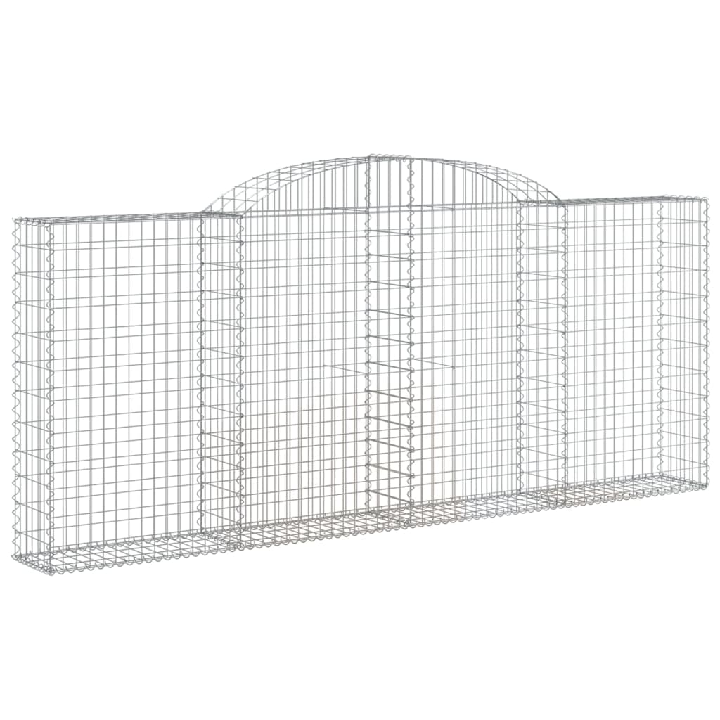 VidaXL Gabionen 2 Stück gebogen 300x30x120 140 cm Eisen