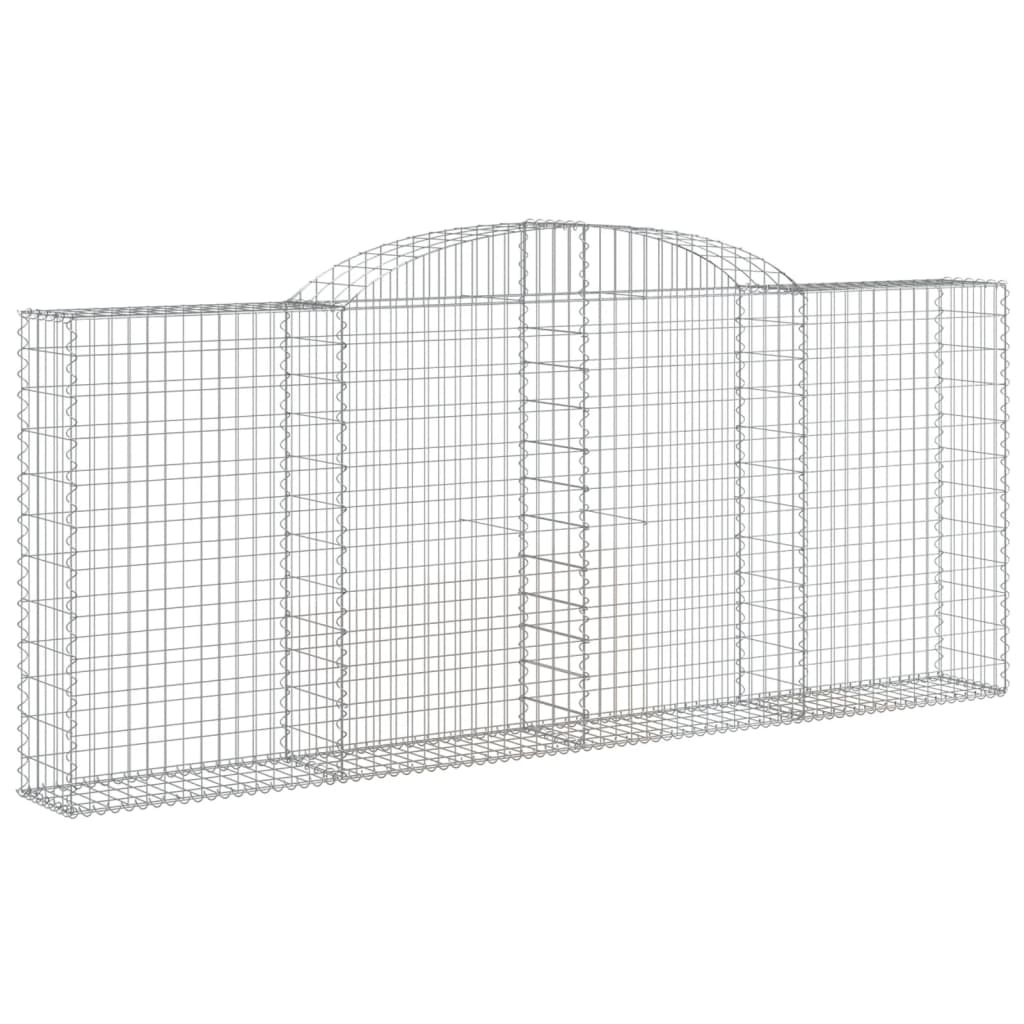 VidaXL Gabionen 3 Stück gebogen 300x30x120 140 cm Eisen