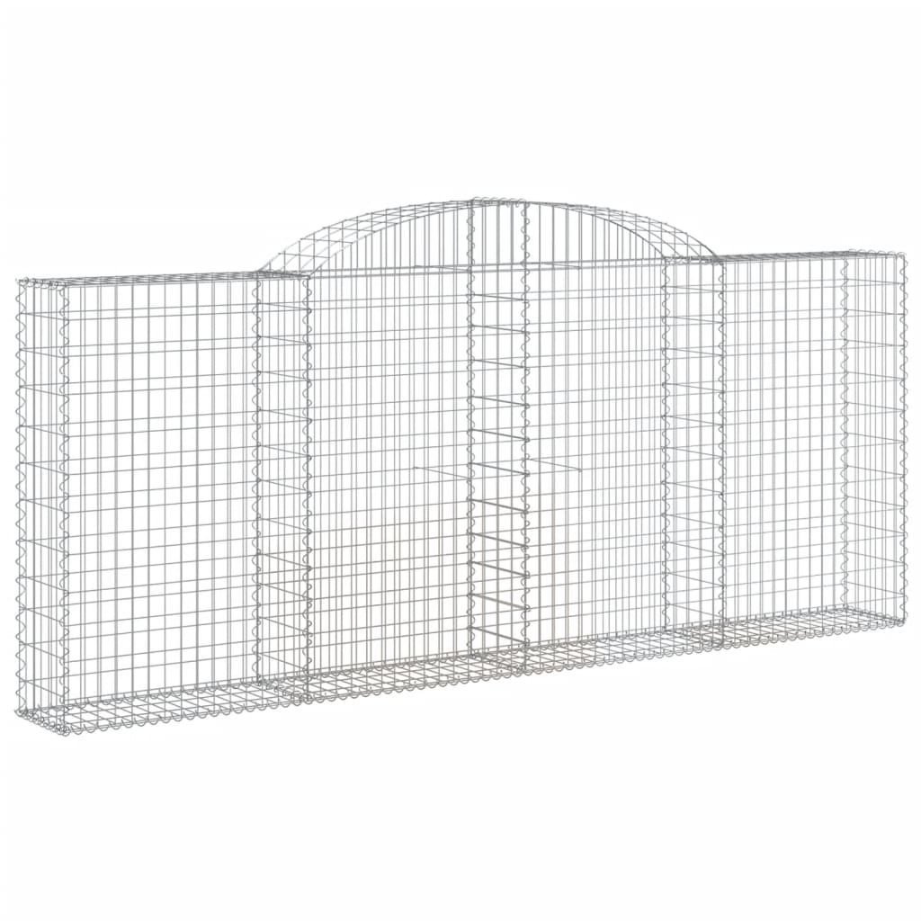 VidaXL Gabionen 8 Stück gebogen 300x30x120 140 cm Eisen