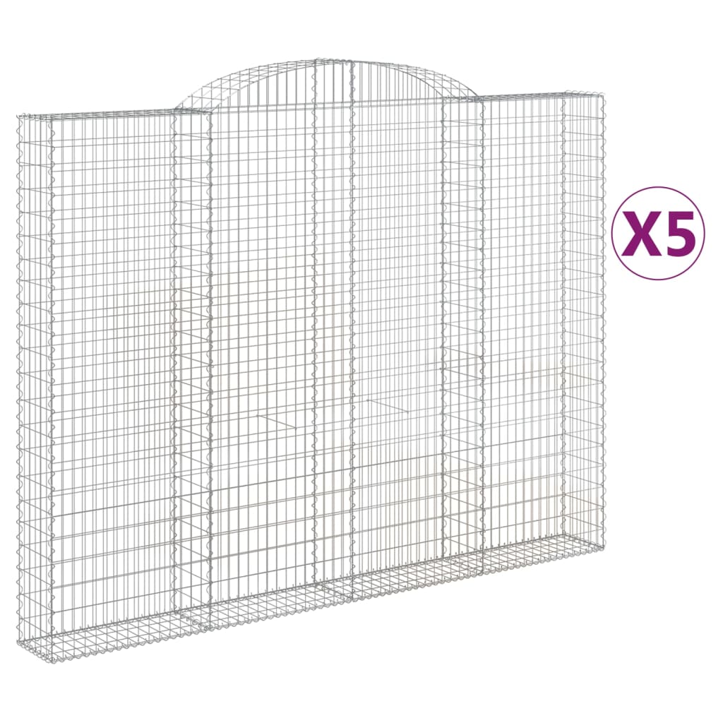VidaXL Gabionen 5 Stück gebogen 300x30x220 240 cm Eisen