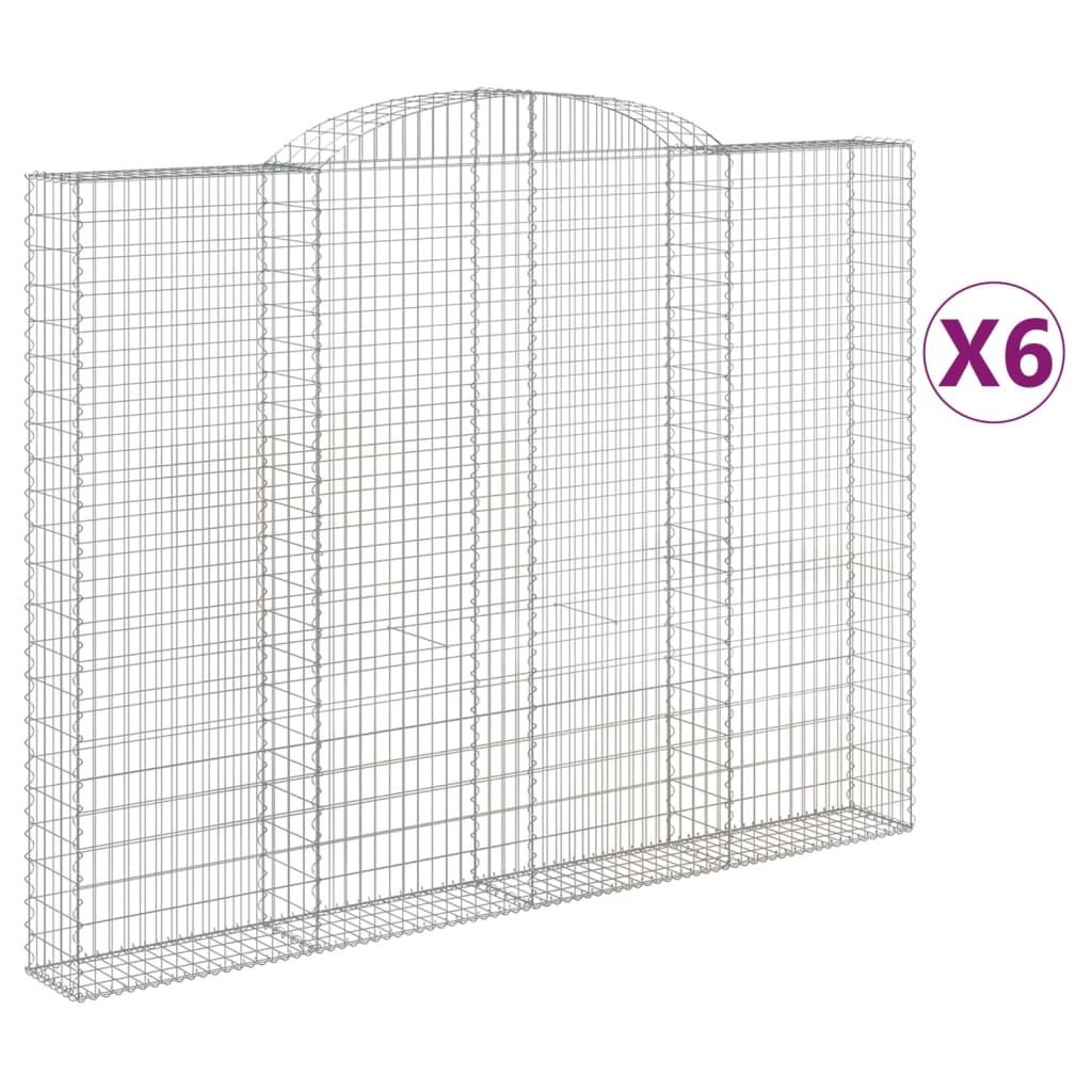 VidaXL Gabionen 6 Stück gebogen 300x30x220 240 cm Eisen