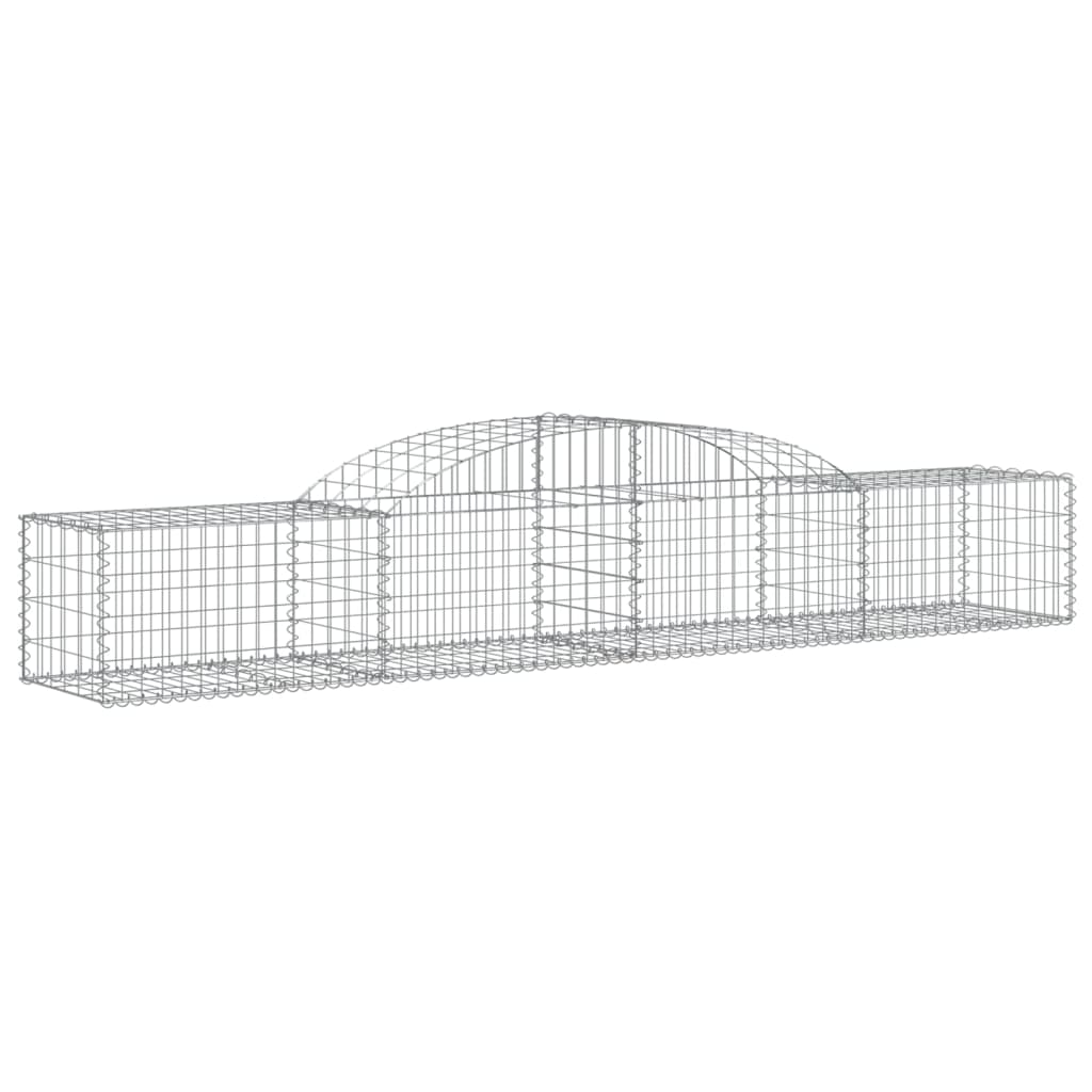 VidaXL Gabionen 2 Stück gebogen 300x50x40 60 cm verzinktes Eisen
