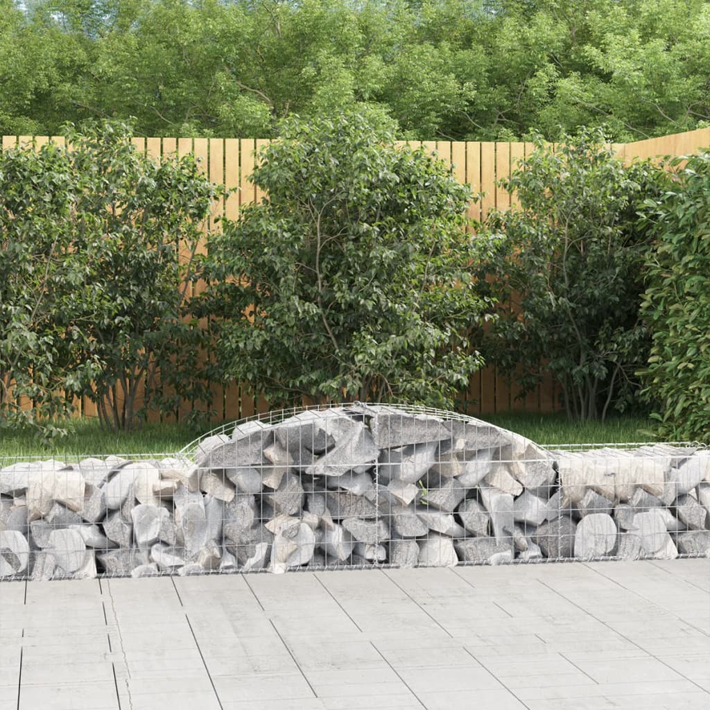 VidaXL Gabionen 5 Stück gebogen 300x50x40 60 cm verzinktes Eisen
