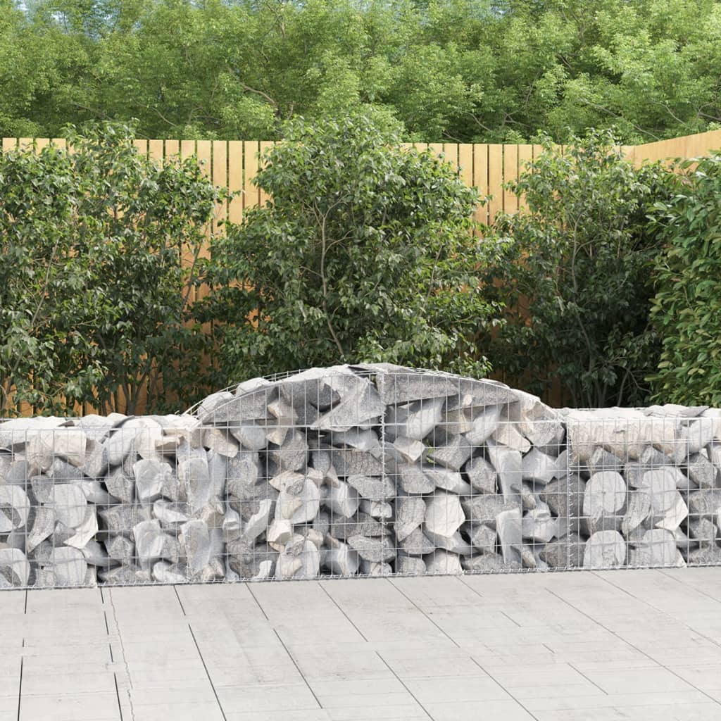 VidaXL Gabionen 6 Stück gebogen 300x50x60 80 cm verzinktes Eisen