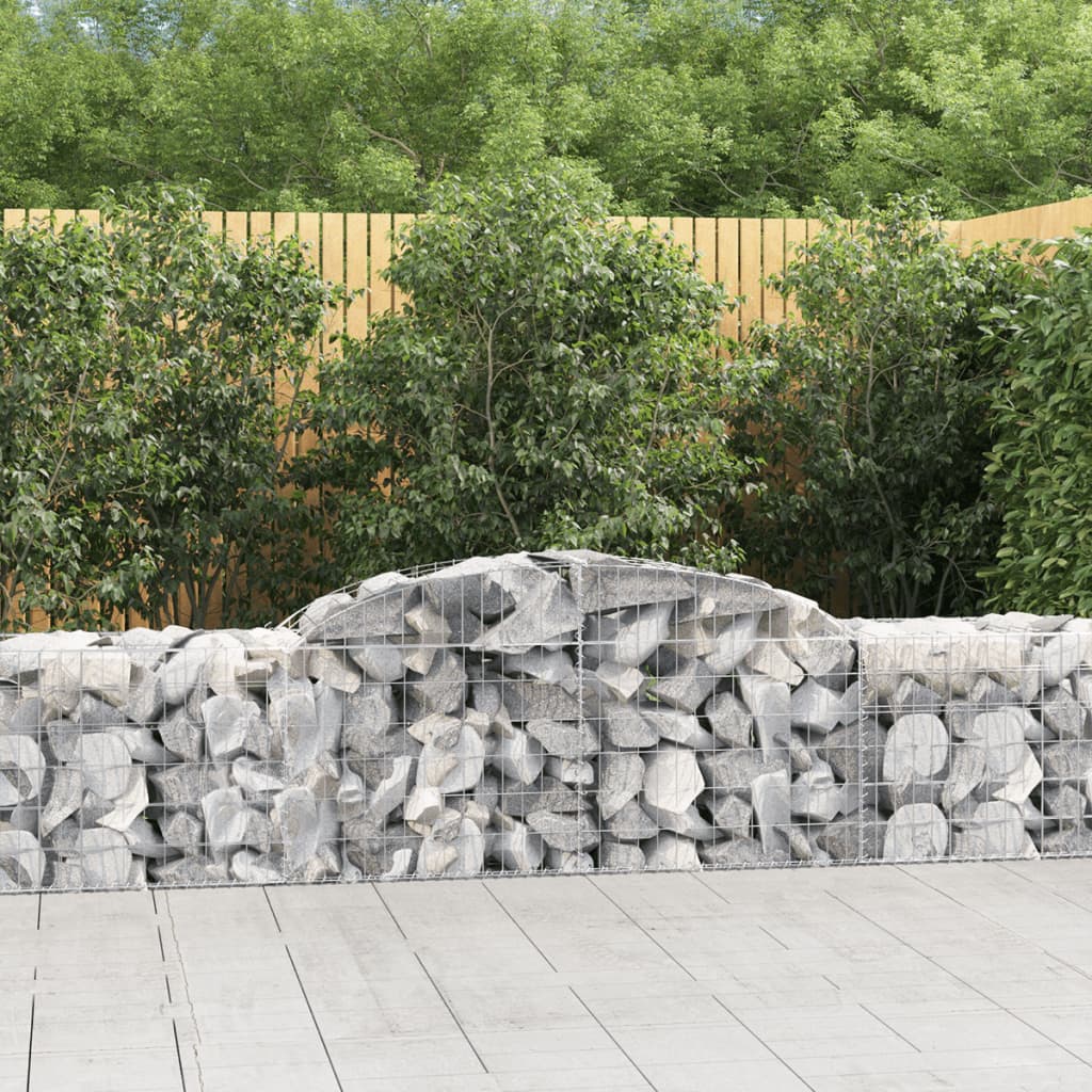 VidaXL Gabionen 12 Stück gebogen 300x50x60 80 cm verzinktes Eisen