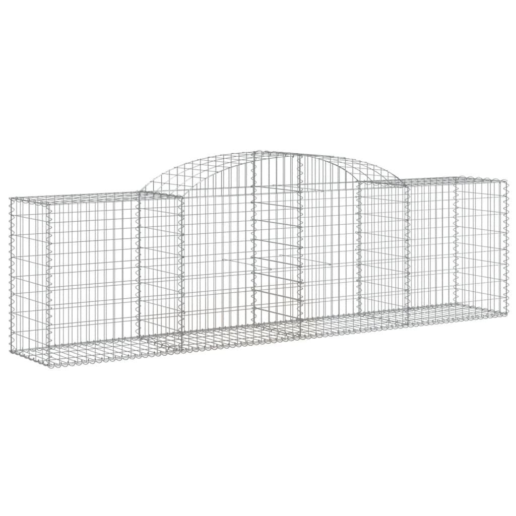 VidaXL Gabionen 3 Stück gebogen 300x50x80 100 cm verzinktes Eisen