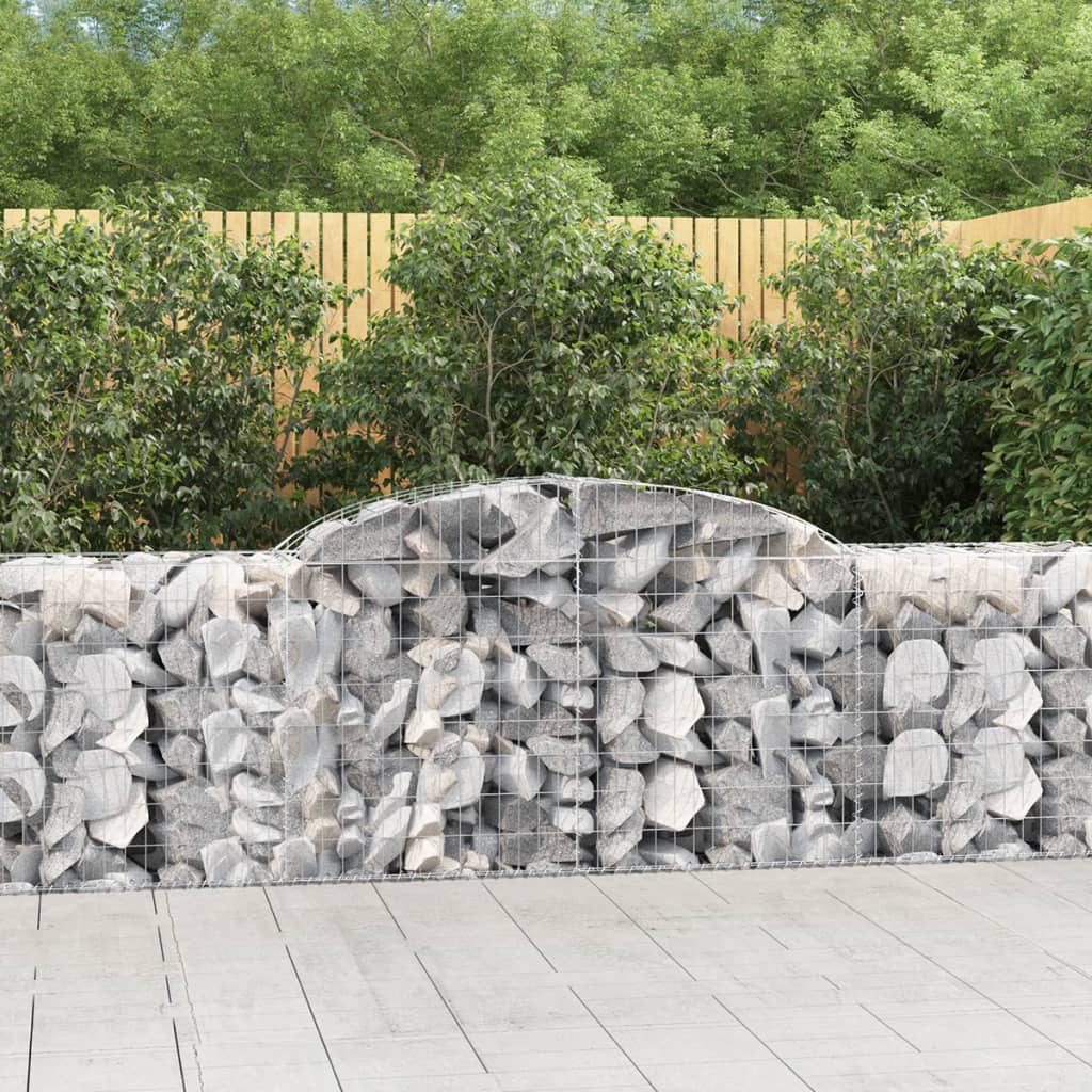 VidaXL Gabionen 8 Stück gebogen 300x50x80 100 cm verzinktes Eisen