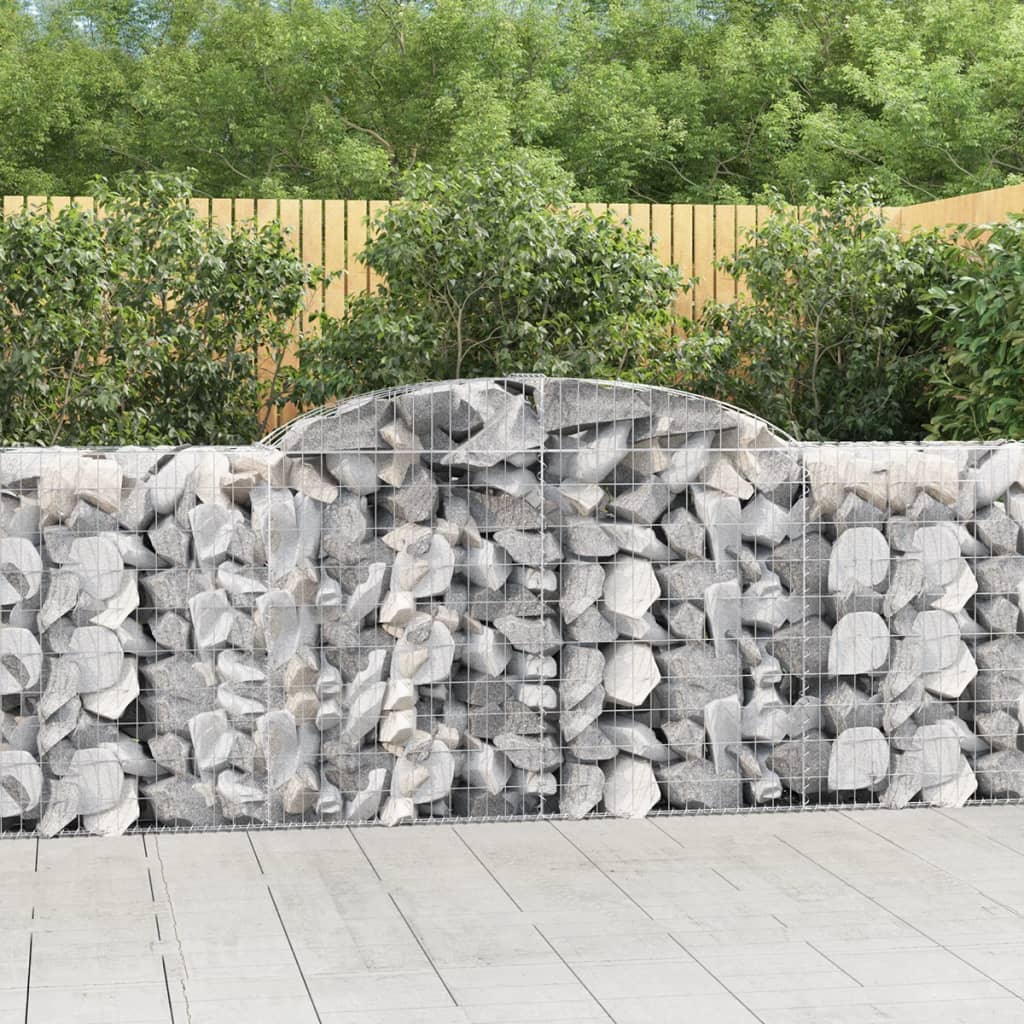 VidaXL Gabionen 2 Stück gebogen 300x50x80 120 cm Eisen
