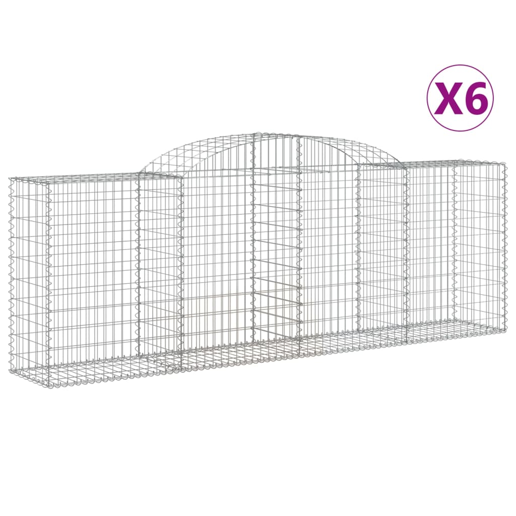 VidaXL Gabionen 6 Stück gebogen 300x50x100 120 cm Eisen