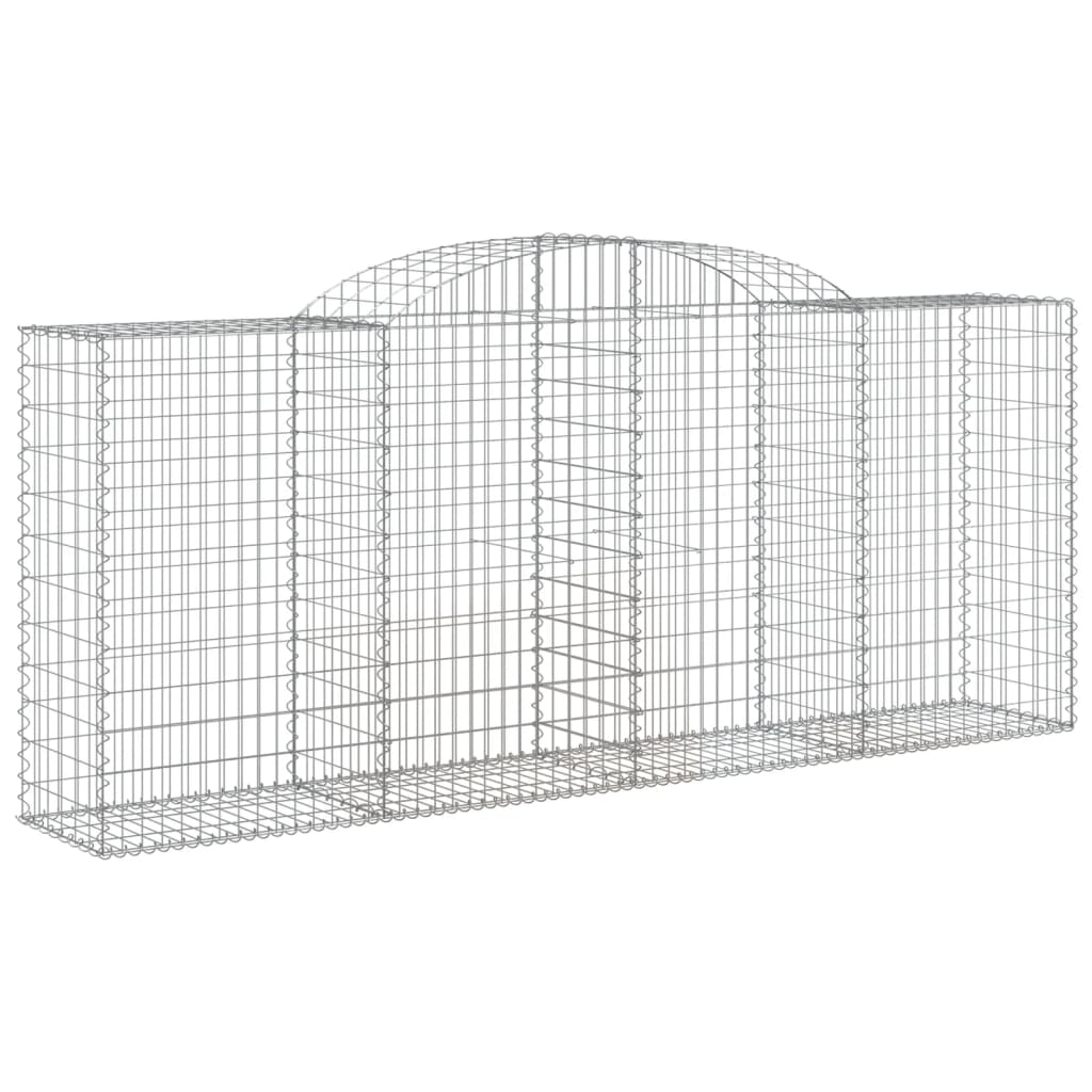 VidaXL Gabionen 2 Stück gebogen 300x50x120 140 cm Eisen