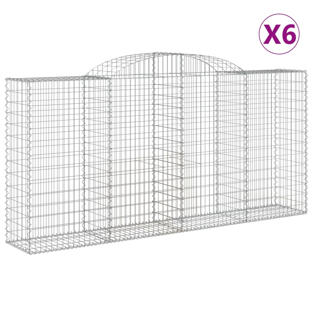 VidaXL Gabionen 6 Stück gebogen 300x50x140 160 cm Eisen