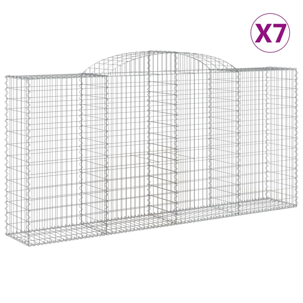 VidaXL Gabionen 7 Stk. gebogen 300x50x140 160 cm Eisen