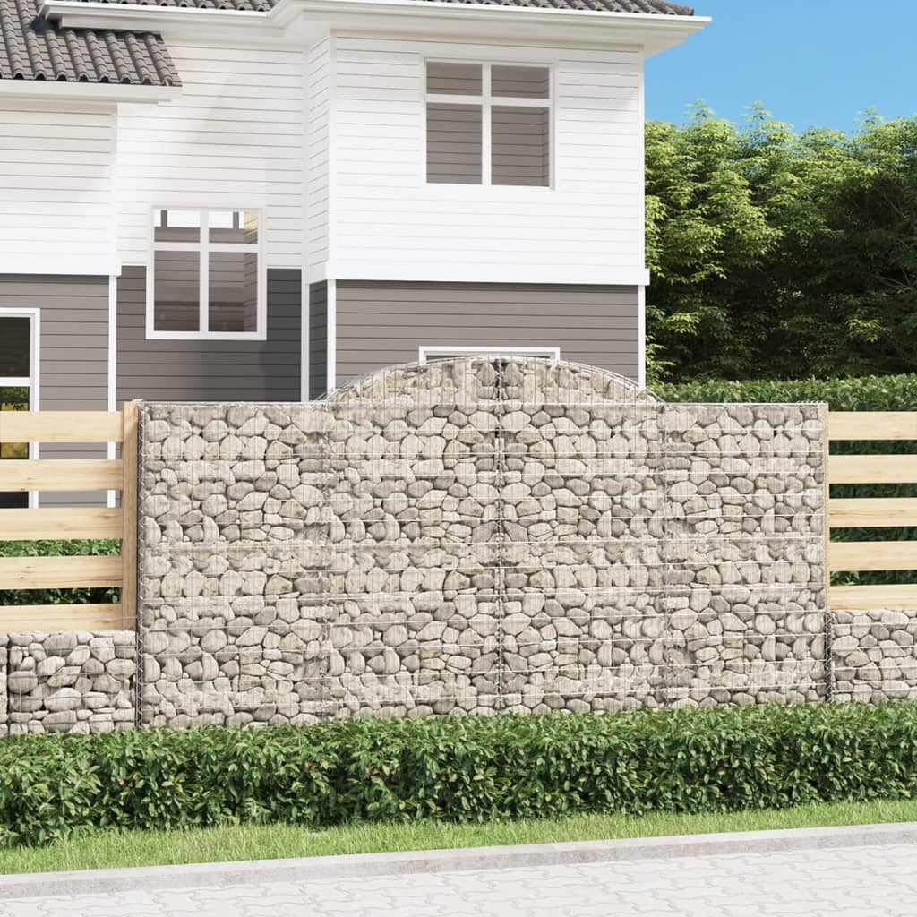 VidaXL Gabionen 2 Stück gebogen 300x50x160 180 cm Eisen