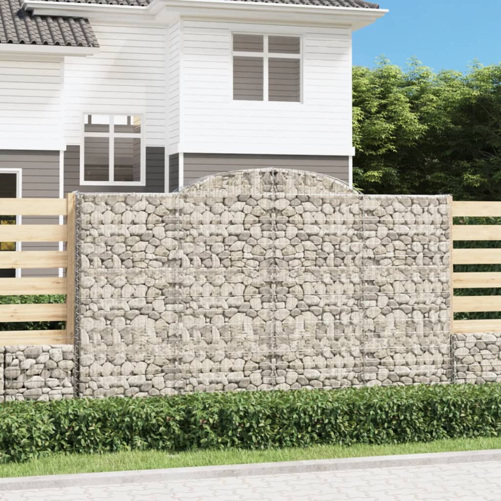 VidaXL Gabionen 3 Stück gebogen 300x50x180 200 cm Eisen