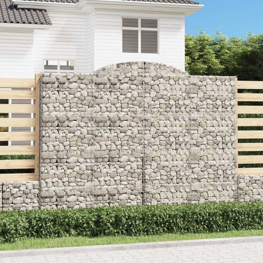 VidaXL Gabionen 3 Stück gebogen 300x50x220 240 cm Eisen
