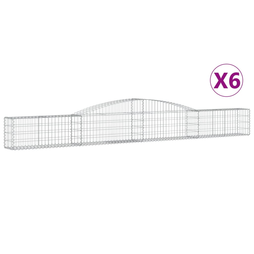 VidaXL Gabionen 6 Stück gebogen 400x30x40 60 cm Eisen