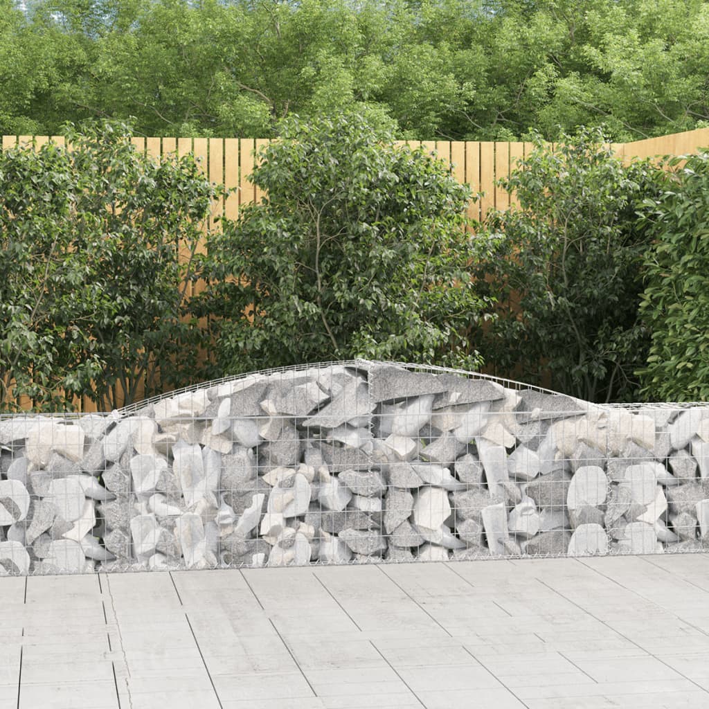 VidaXL Gabionen 3 Stück gebogen 400x30x60 80 cm Eisen