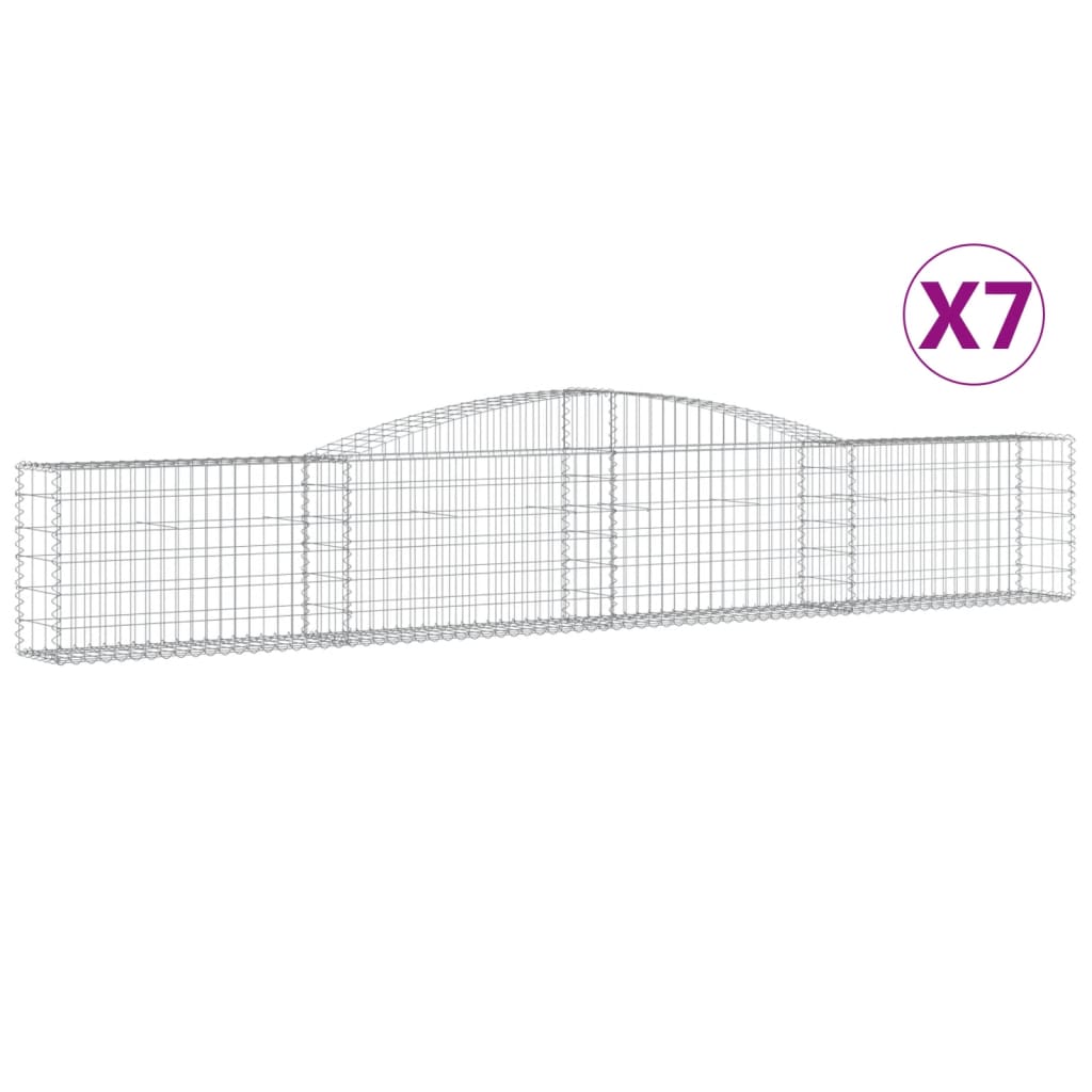 VidaXL Gabionen 7 Stk. gebogen 400x30x60 80 cm Eisen