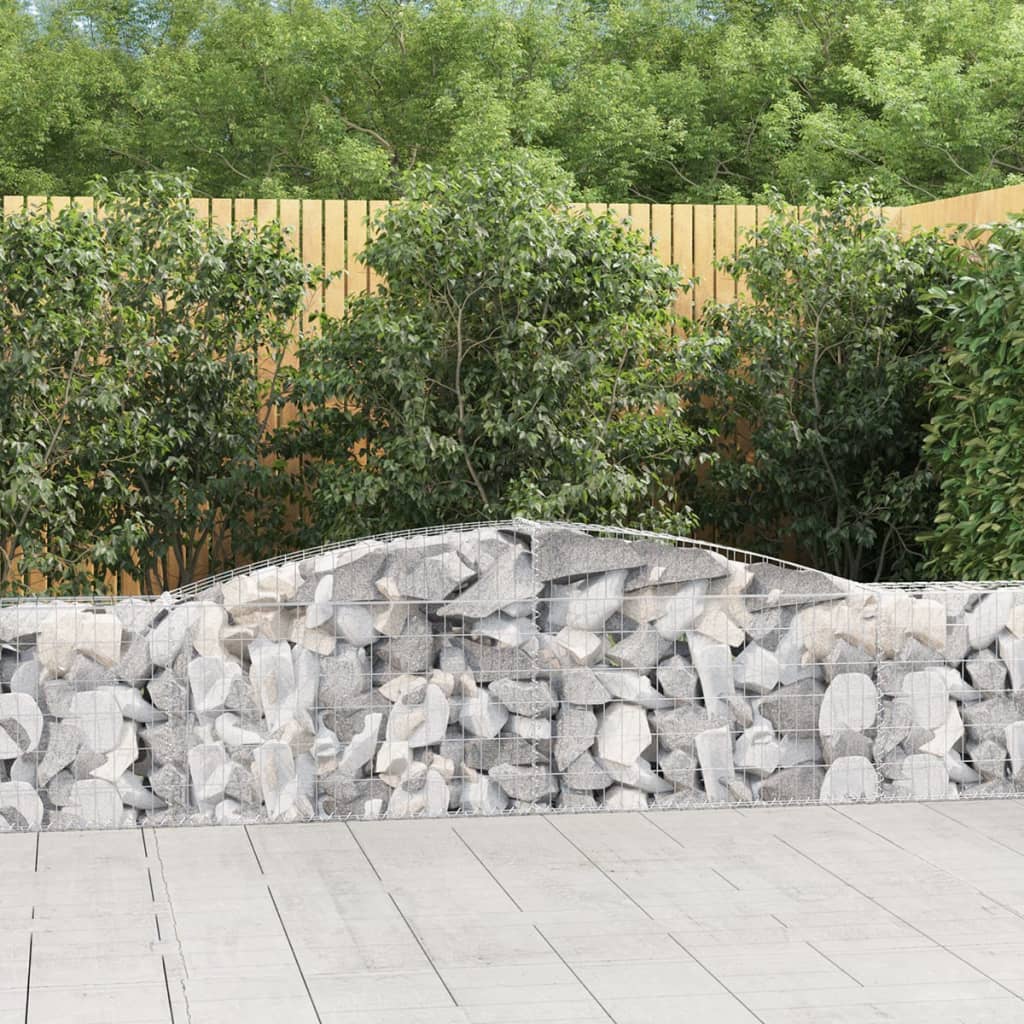 VidaXL Gabionen 10 Stück gebogen 400x30x60 80 cm Eisen