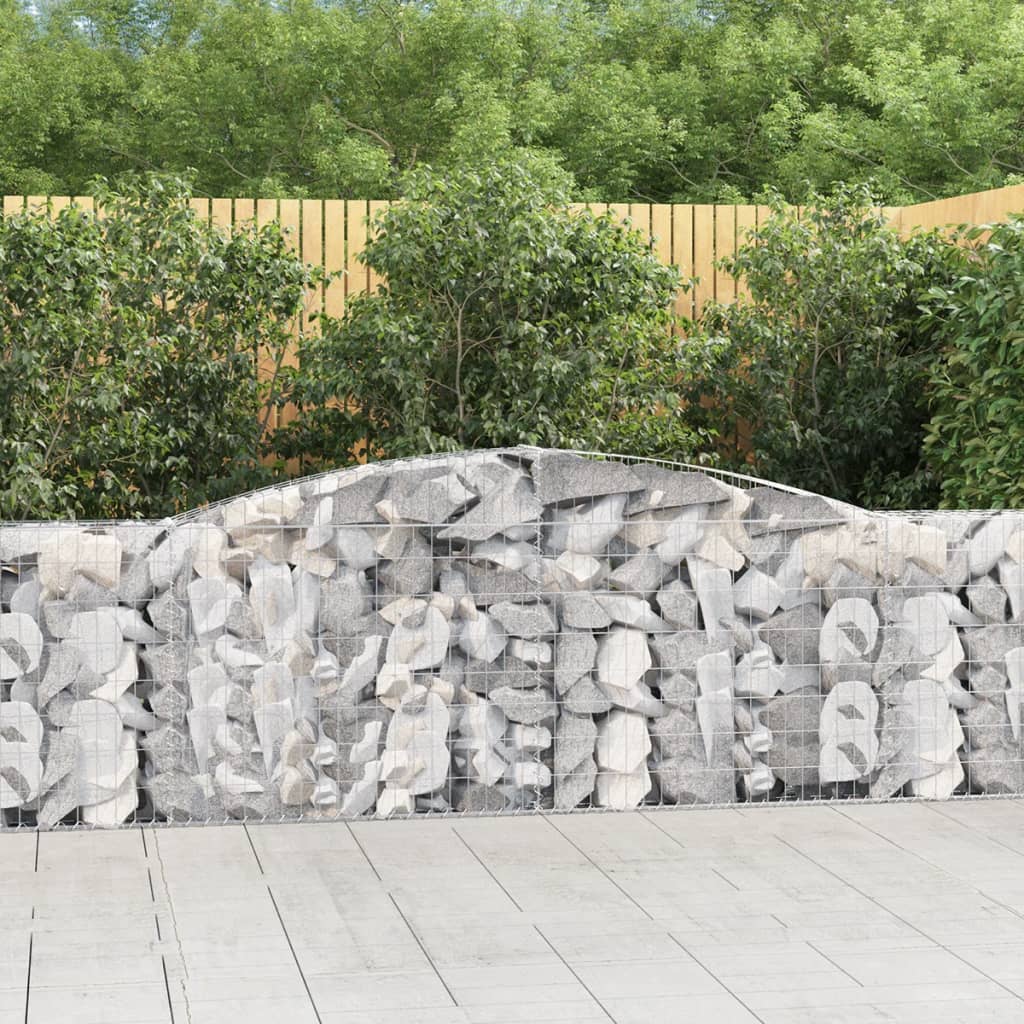 VidaXL Gabionen 4 Stück gebogen 400x30x80 100 cm Eisen