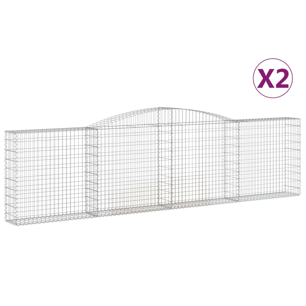 VidaXL Gabionen 2 Stück gebogen 400x30x100 120 cm Eisen