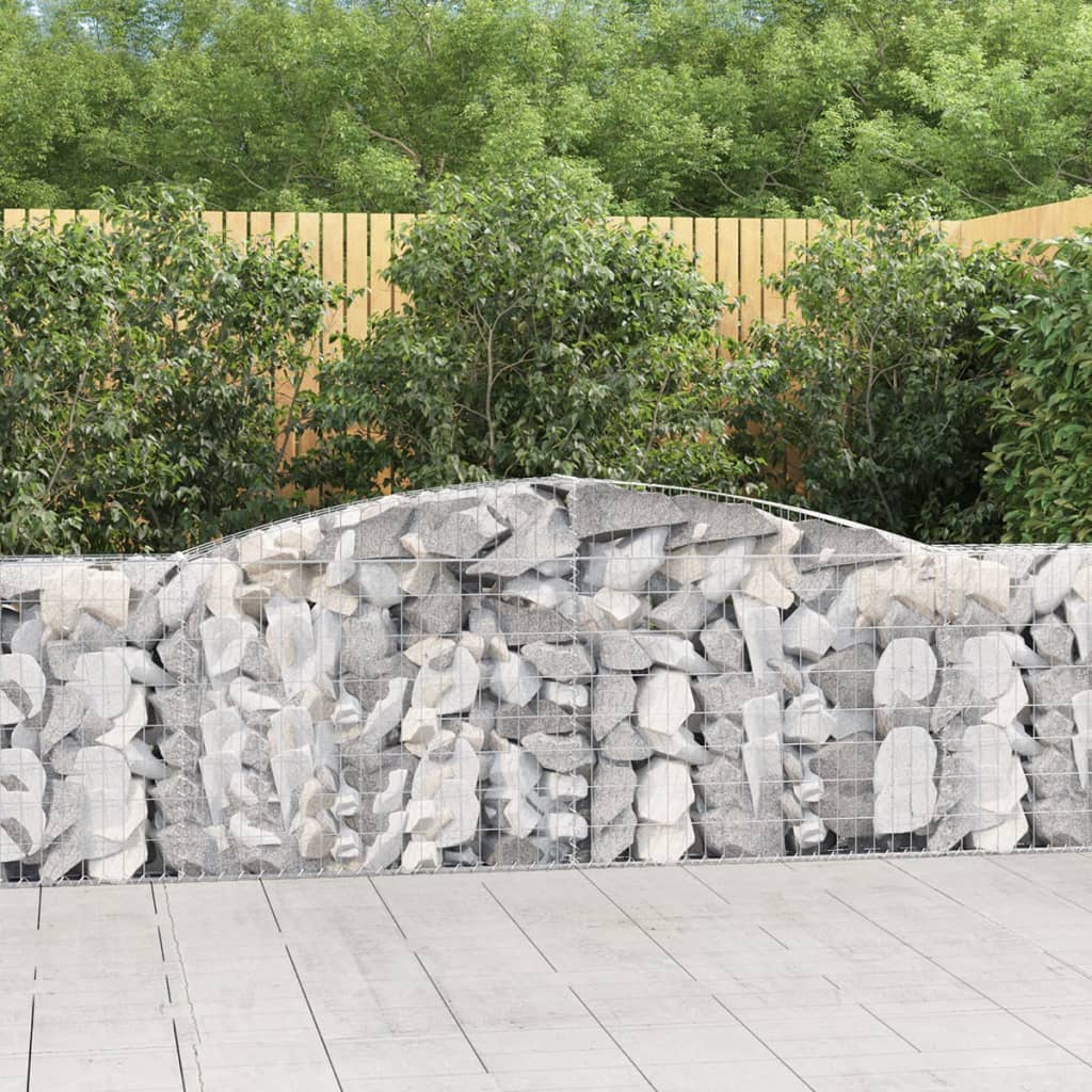 VidaXL Gabionen 2 Stück gebogen 400x30x100 120 cm Eisen
