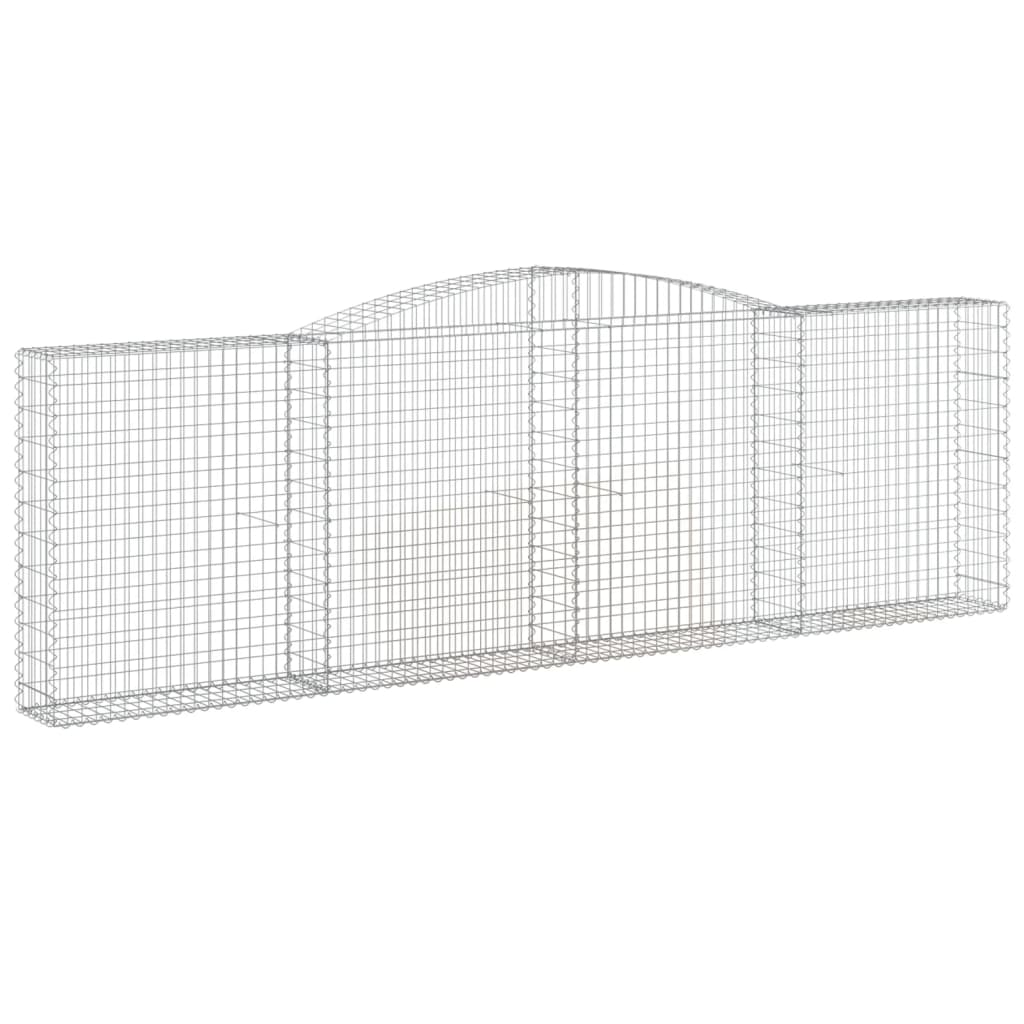 VidaXL Gabionen 2 Stück gebogen 400x30x120 140 cm Eisen