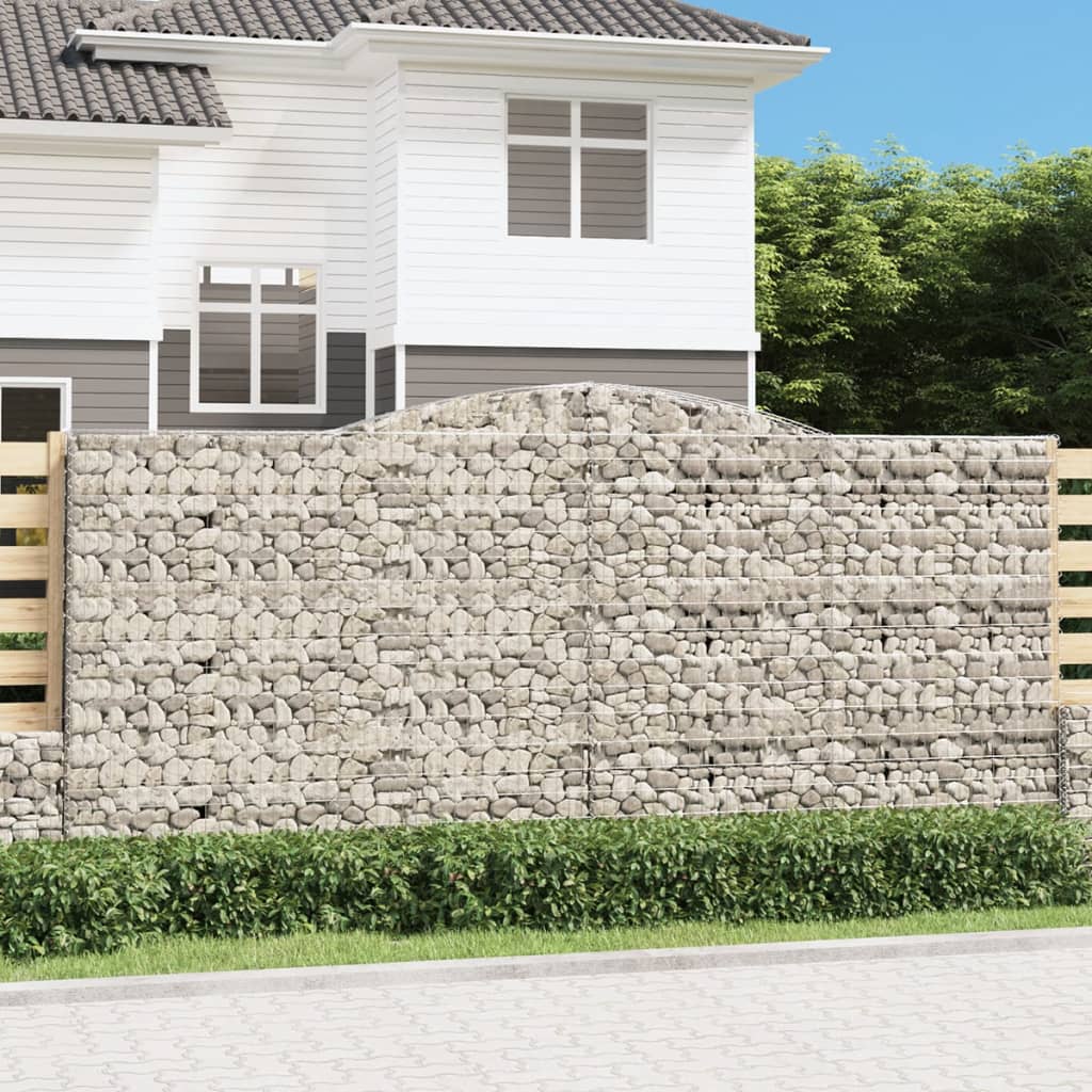 VidaXL Gabionen 4 Stück gebogen 400x30x180 200 cm Eisen