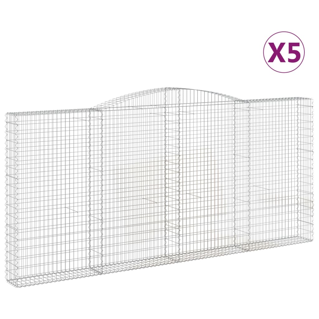 VidaXL Gabionen 5 Stück gebogen 400x30x180 200 cm Eisen
