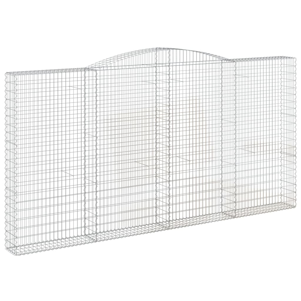 VidaXL Gabionen 2 Stück gebogen 400x30x200 220 cm Eisen
